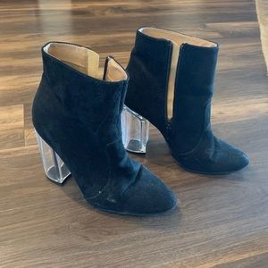 Qupid booties with clear heel